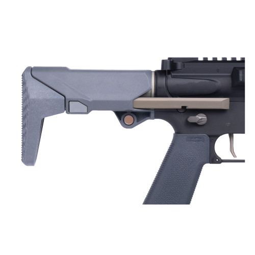 Q, Shorty Stock, Gray, 2 Position, Fits AR/M4 Receivers, Includes Recoil Spring and 3oz Buffer - Q-ACC-SHORTY-STOCK-GRAY