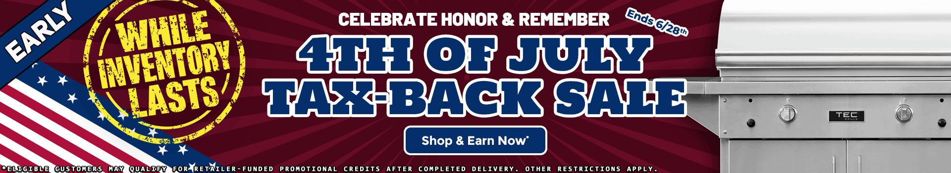 Early 4th of July Tax Back Sale