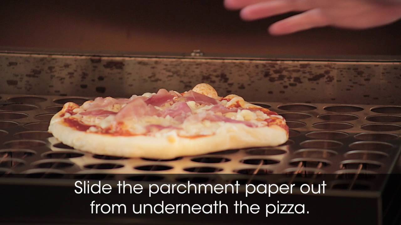 Chef Danielle Wecksler demonstrates how to cook frozen pizza in the TEC infrared pizza oven rack