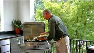 Bob Nurmikko and max Fulda demonstrate cooking on a TEC Infra Red Grill.