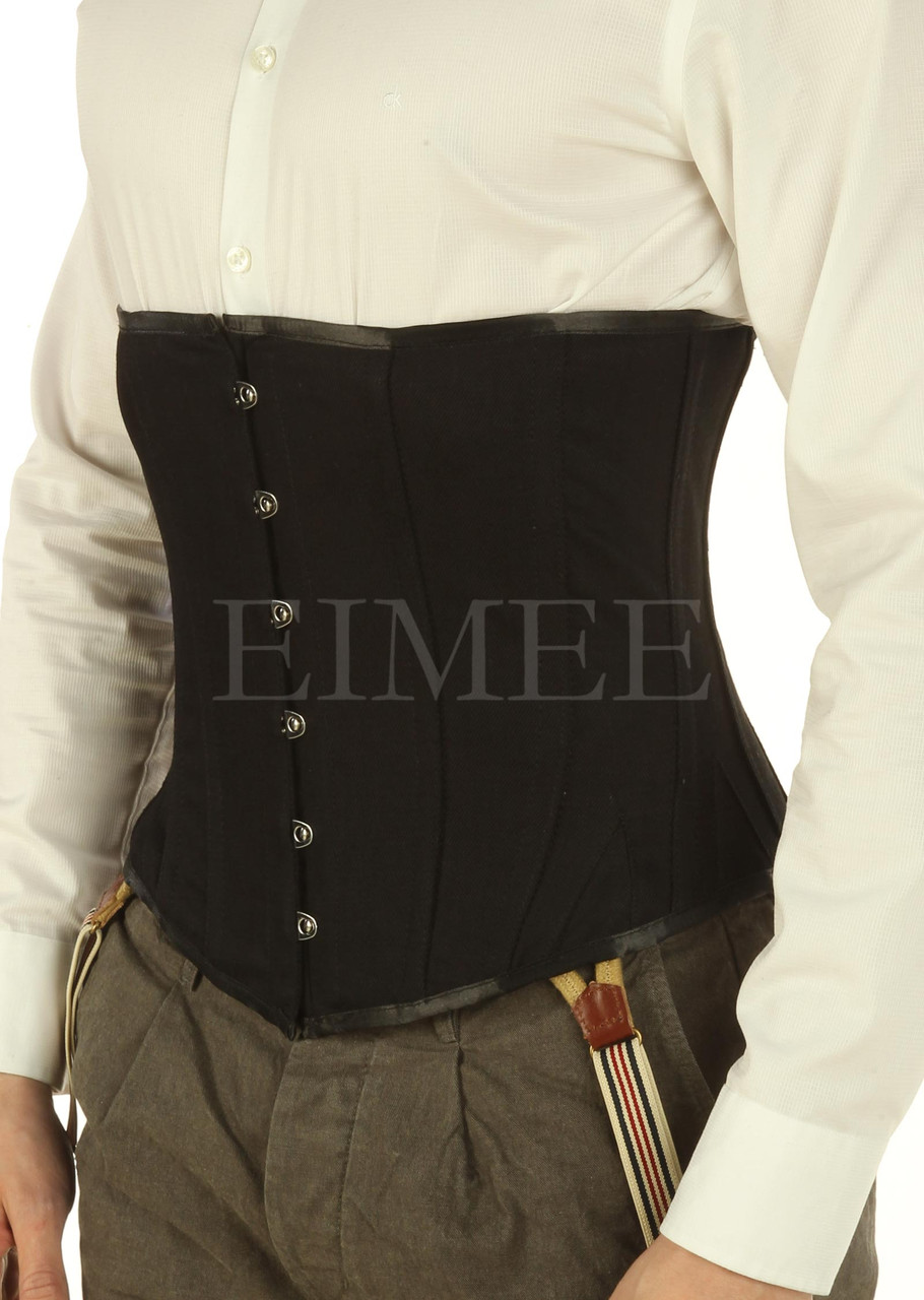 Men's Corset Black Cotton Underbust