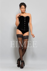 Black Velvet Tight Lacing Corset LEERA image 2