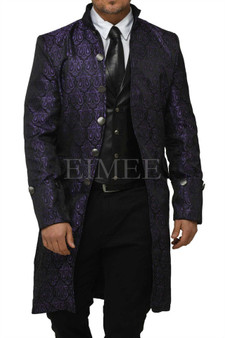 Men's Vintage Wedding Coat Brocade - front