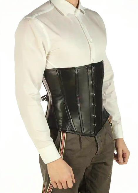 Corset for Men Tight Lacing 1214 Leather - front