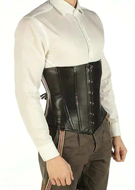 Corset for Men Tight Lacing 1214 Leather - front