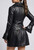Black Leather Burlesque Victorian Theme Jacket Miltary MD644