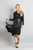 Gorgeous Real Leather Skirt With Wool Panels LEENI  front