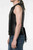 Overbust leather corset vest side view showing lacing and full length