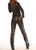 Black Leather Playsuit Jumpsuit PAULETTA back view
