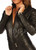 Black Leather Playsuit Jumpsuit PAULETTA front details