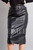 Black Leather Skirt RAHET – Close‑up of leather texture and stitching