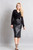 Black Leather High‑Waisted Pencil Skirt RAHET – Front view on mannequin