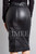Women’s Black Leather Long Skirt RAHET – Back view with seam and hemline detail