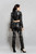Slim-fit ZUNA leather short jacket with zip fastening - back view.