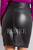 Full back view of the patterned leather pencil skirt, emphasizing the elegant shape and fit