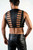Side profile of men’s leather buckled top highlighting strap details and sleek fit