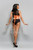 Back lace-up detail on orange brocade corset SELEENA