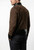 Back view showing glazed hem detailing and smooth suede texture