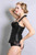 Black Leather Underbust Gothic Corset REMONE – side view on mannequin