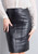 Full Grain Leather Pencil Skirt OREEN front detail