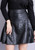 Black Leather Skirt High Waisted JAQUINEE detail view