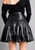 Black Leather Skirt High Waisted JAQUINEE back view