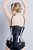Leather Corset Waist Cincher MONTANA – Back view showing lacing and waist shaping