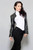 Front view of black leather bolero top BL18 ANNA on mannequin