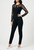Elegant Women's Jumpsuit Playsuit All in One Dress with Mesh Arms Black