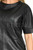 Women's Leather T-Shirt Perforated - details