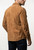 Back view of tan suede western shirt jacket showing classic yoke design and soft suede finish — timeless Western‑wear inspired look.