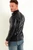Back view of men’s leather overshirt jacket