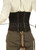 back view men’s black cotton underbust corset showing lacing