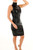 Long Sleeveless Black Leather Dress