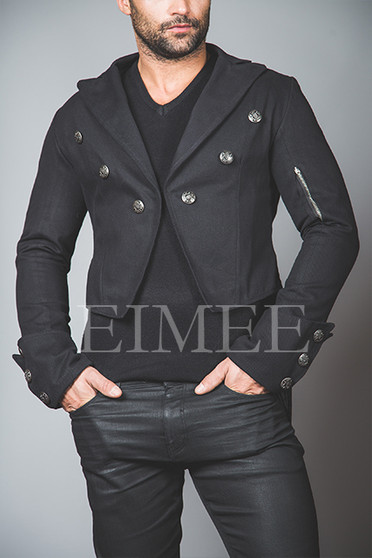 Close‑up of tailored stitching and fabric texture