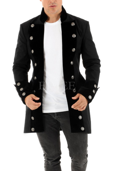 Military style jacket vintage coat front view product image