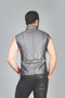 Back view of military-style steampunk vest showing tailored fit and classic cut