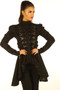 Black Cotton Gothic Steampunk Ladies Jacket – Front view on mannequin