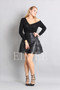 Black Leather Skirt High Waisted JAQUINEE front
