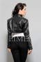 Back view of black leather bolero top BL18 ANNA
