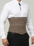 Men's plain cotton underbust corset for waist slimming - front view.