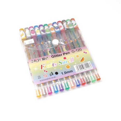 Glitter Gel Pens-12pk. Fruit Smells