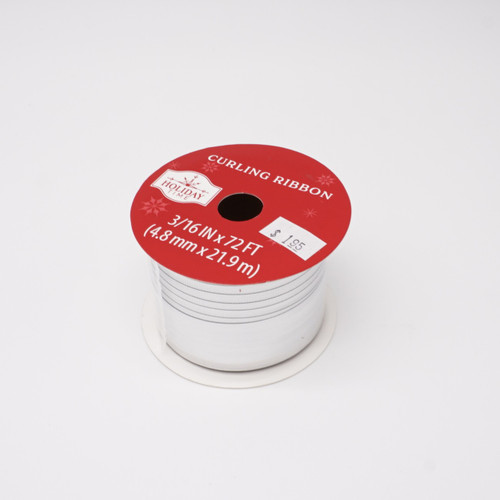 Gift Curling Ribbon- Silver 3/16" x 72 ft.