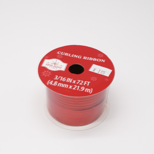 Gift Curling Ribbon- Red 3/16" x 72 ft.