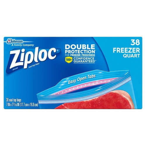 Ziploc Freezer Quart Bags 38 Ct.