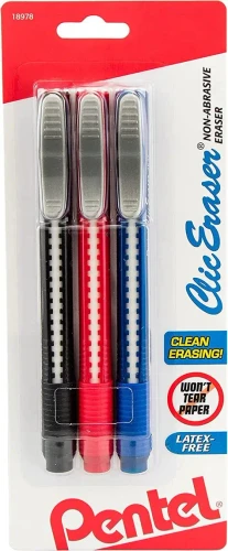 Clic Eraser 3pk. Latex Free