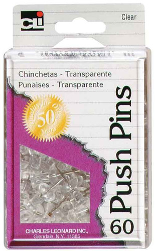 Push Pins Clear 60 ct.