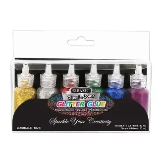 Classic Glitter Glue 6 colors .67oz.