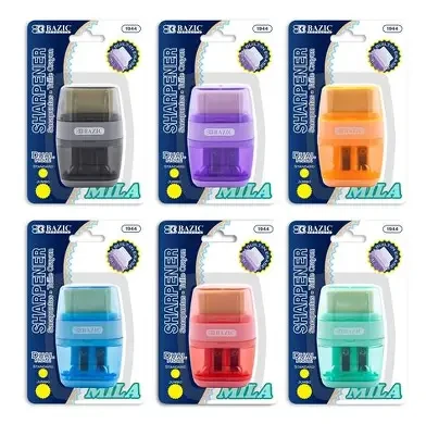 Pencil Sharpener Dual Hole w/Eraser & Sq. Receptacle