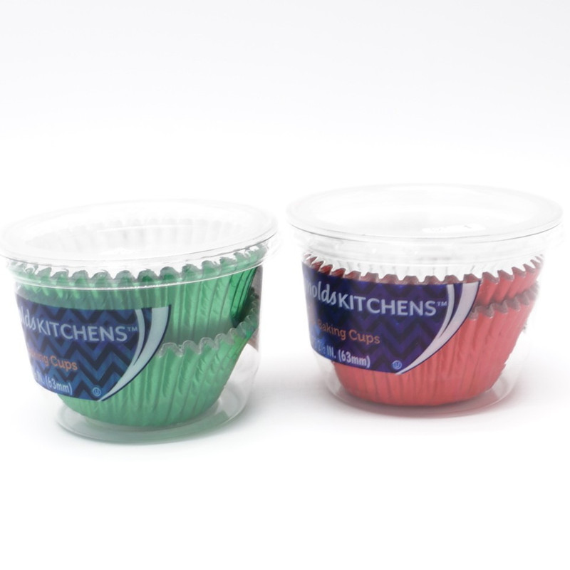 Foil Cupcake papers 2-1/2"  Red/Green 32 cups